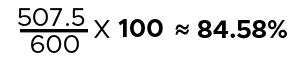 formula calculates the percentage